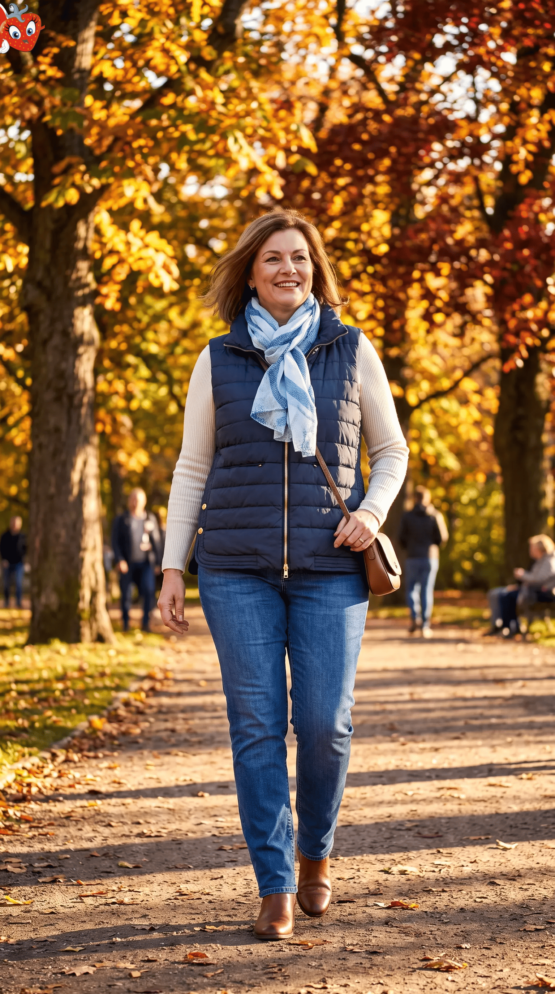 mature_curvy_lady_autumn_vest_jeans